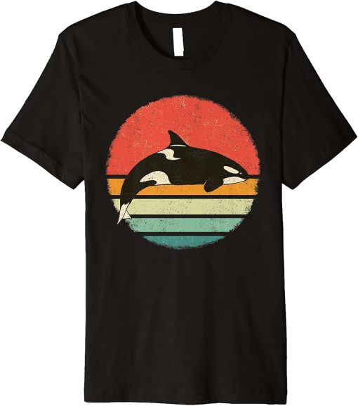 Orca Killer Whale Ocean Retro Sunset Premium T-Shirt