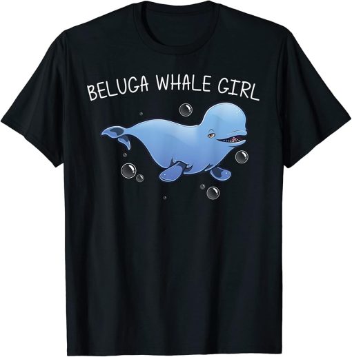 Cool Beluga Whale For Girls Kids Orca Whales Save The Ocean T-Shirt